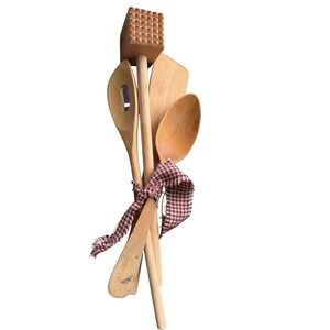 Primitive wooden Kitchen Utensil Set Unisex OS Brown  4‎ Piece Bundle
